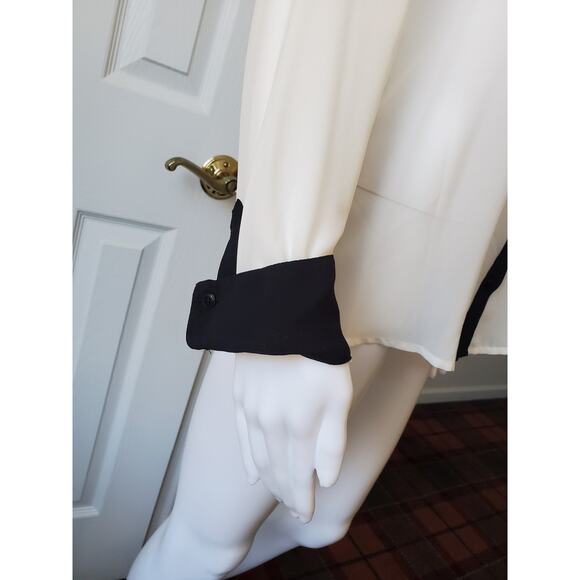 Guess Button Down Size S Sheer Blouse Office Chic Business Casual Holiday Party - Picture 5 of 11